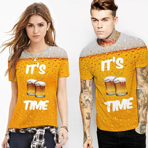 Fashion 3D Print Beer Bubble Short Sleeve T-Shirt