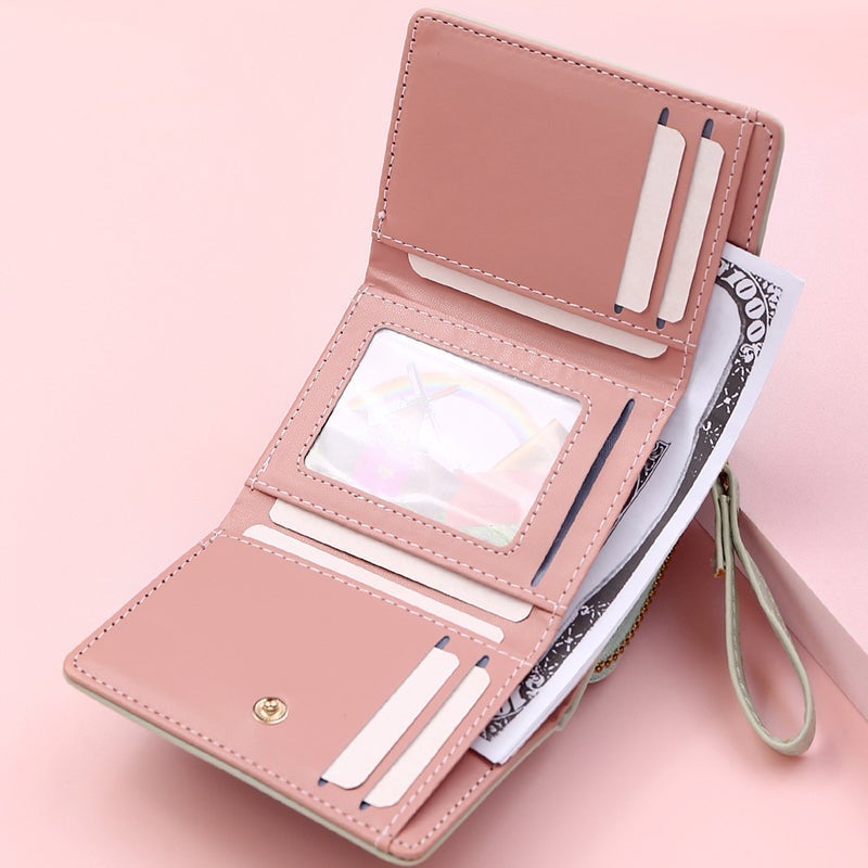 Large Capacity Multi-card Zipper Tri-fold Coin Purse