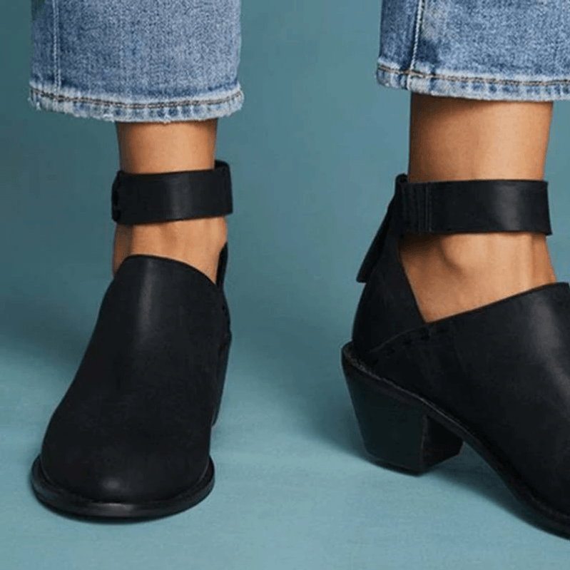 Women Fashion Daily Chunky Heel Zip Shoes