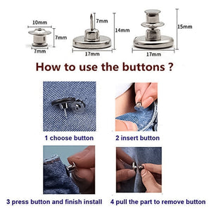 Adjustable No-Sew Jeans Button