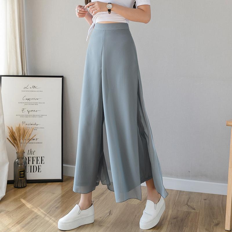 Ice Silk Chiffon Wide Leg Pants