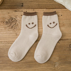 Lovely Smile Face Cotton Socks