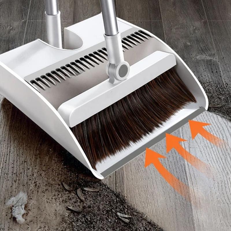 "Built-In Comb" Rotating Broom