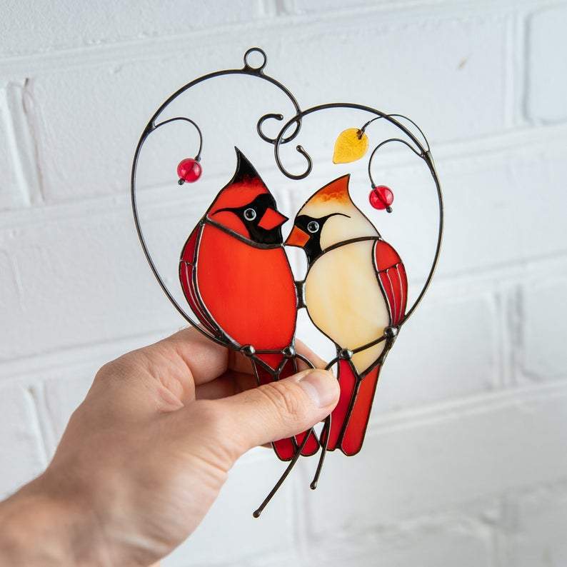 Stained Bird Window Hanging Suncatcher