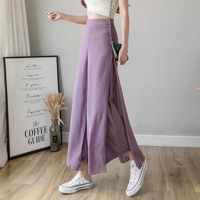 Ice Silk Chiffon Wide Leg Pants