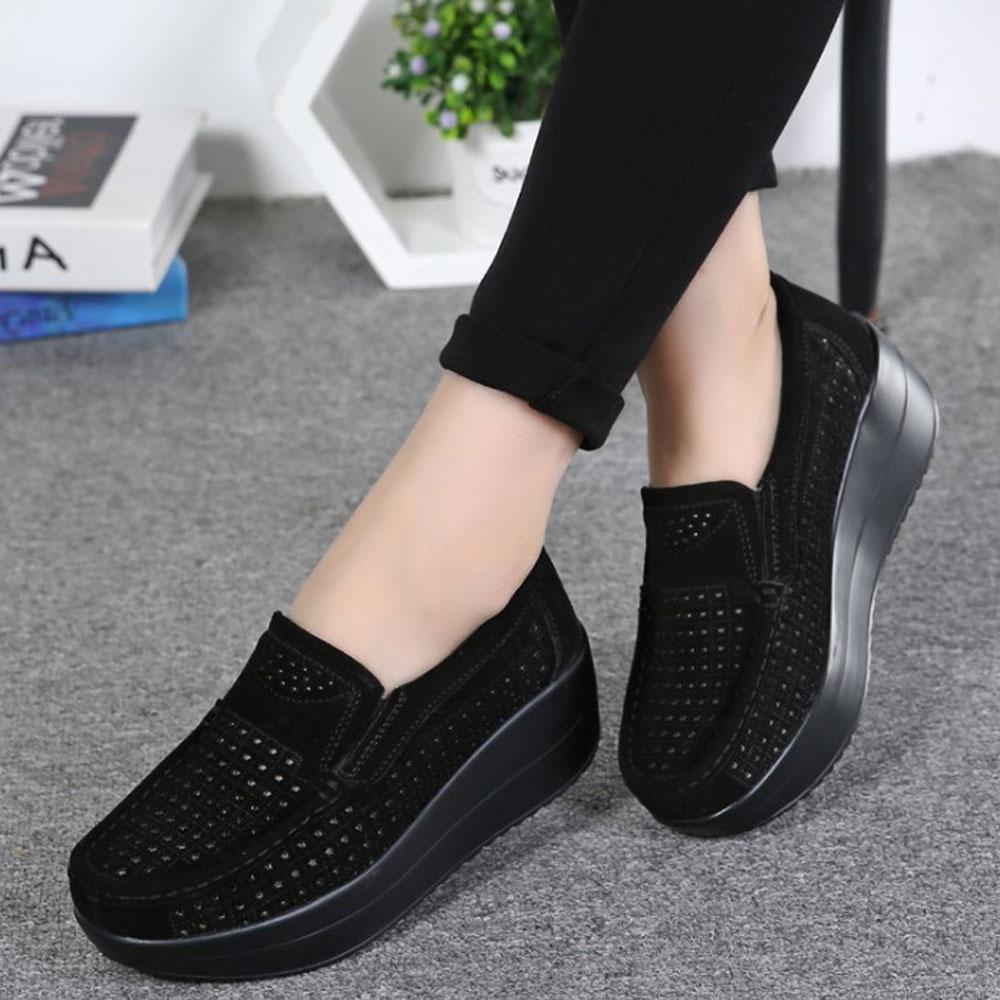 Womens Slip On Hollow Out Loafers