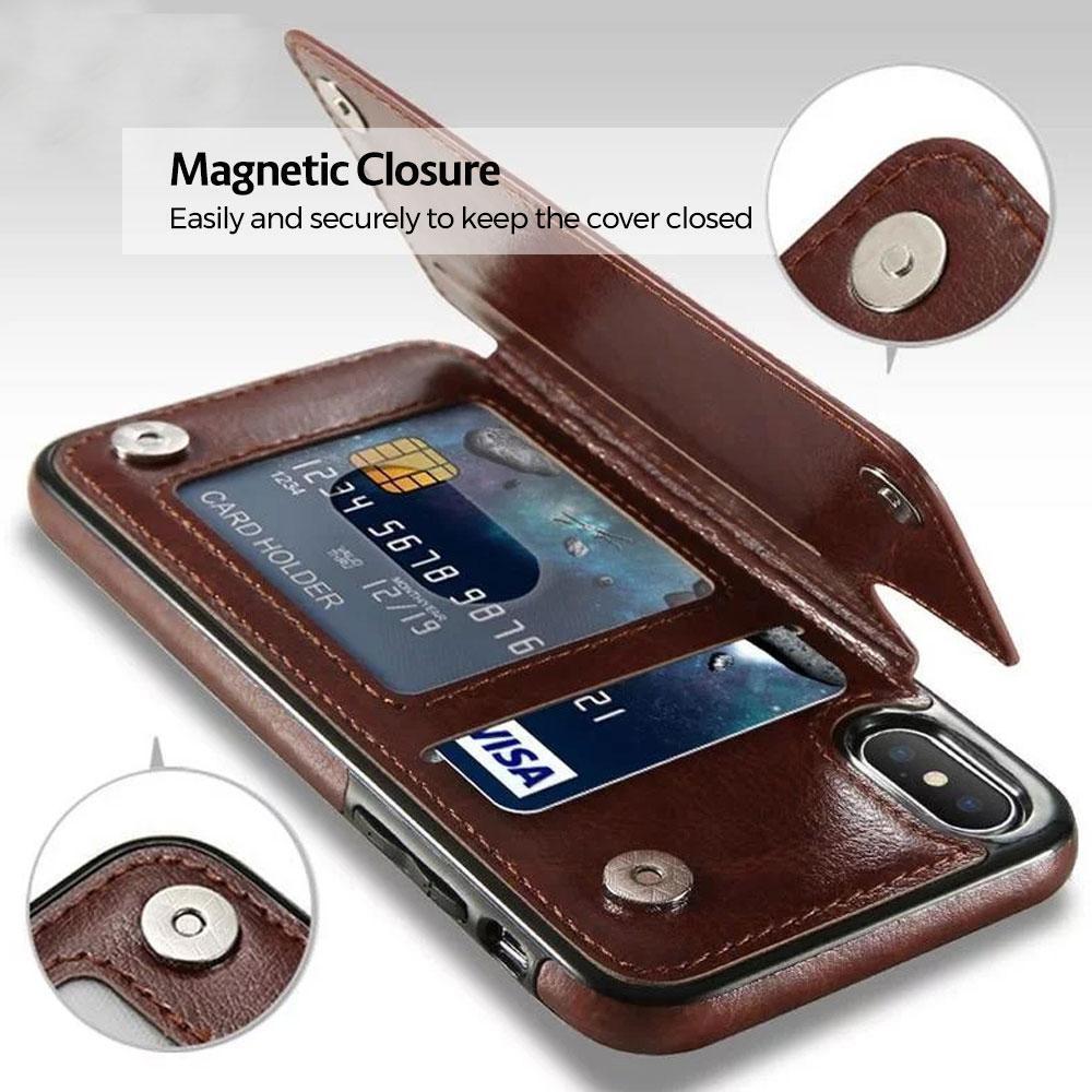 Leather Wallets Phone Case for iPhones, with card slots