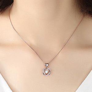 Heart necklace Set with rose