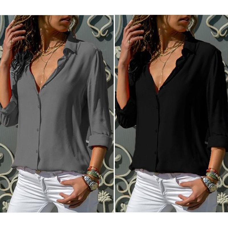 V-Neck Chiffon Shirt