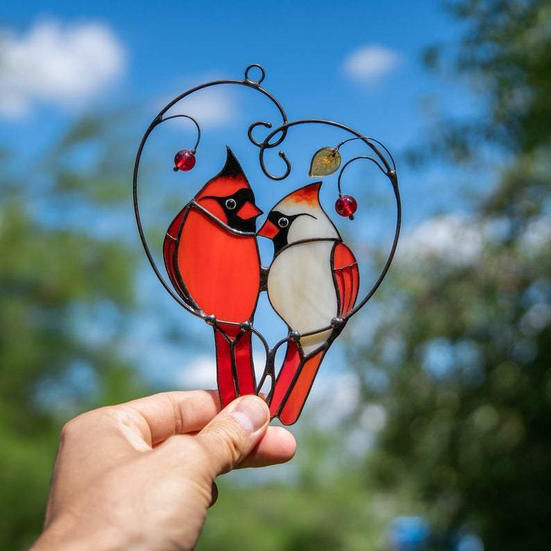 Stained Bird Window Hanging Suncatcher