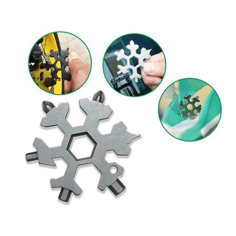 Amenitee 18-in-1 stainless steel snowflakes multi-tool