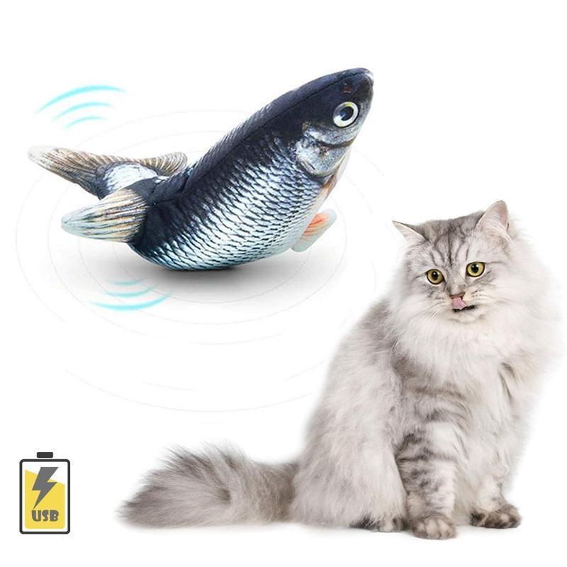 Plush Simulation USB Charging Cat Fish Toy