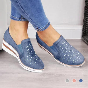 Women Shining Casual Slip-on Sneaker Shoes