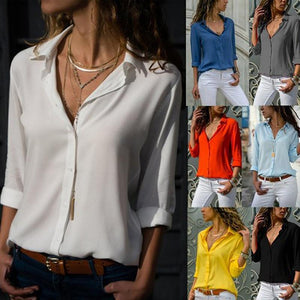 V-Neck Chiffon Shirt