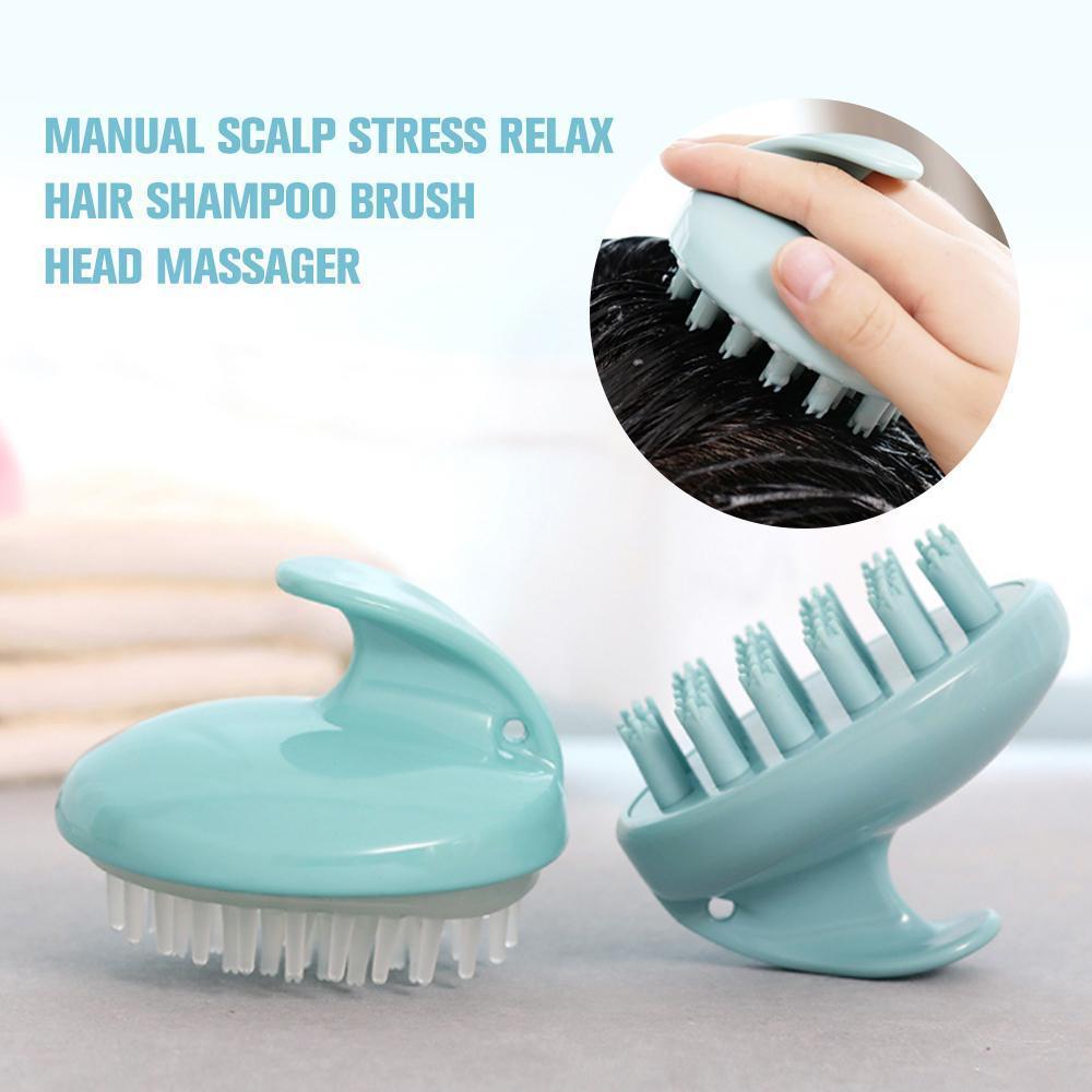  Manual Scalp Stress Relax Hair Shampoo Brush Head Massager