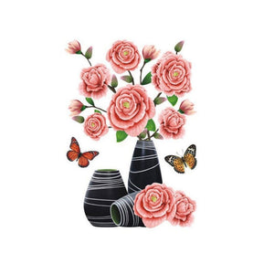 DIY Plant Vase 3D Stereo Stickers Self-Adhesive