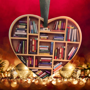 Book Lovers Heart Ornament