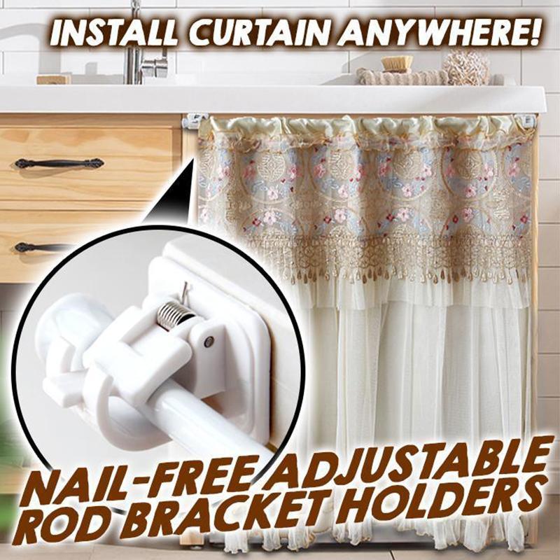 Domom®Nail-free Adjustable Rod Bracket Holders (2pcs)