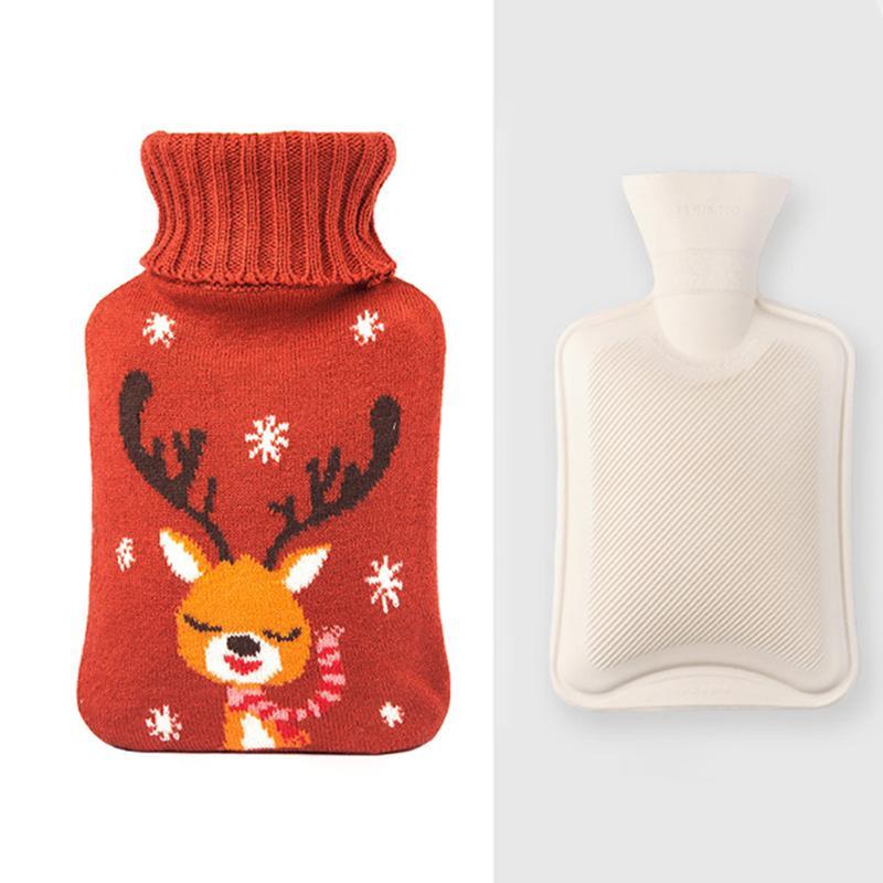 Rubber Hot Water Bottle with Knit Cover