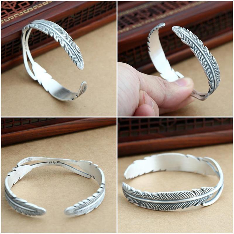 Silver Feather Bracelet