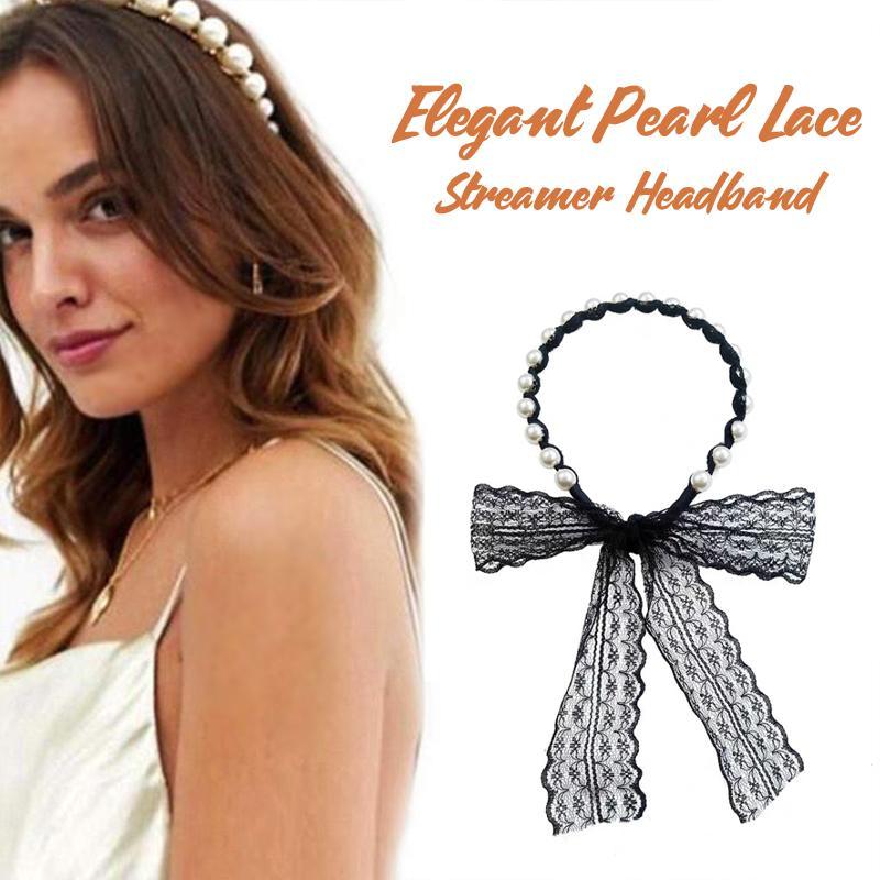 Pearl Lace Streamer Headband