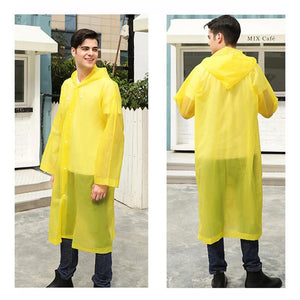 Unisex Reusable Portable Frosted Raincoat