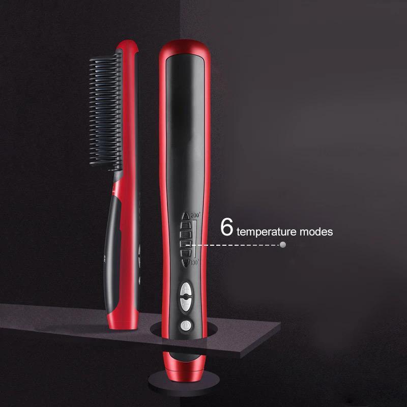 Ceramic straightening hair brush