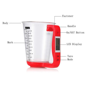 Hirundo Digital Measuring Cup and Scale, Red