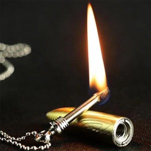 Pendant Lighter Bullet Shaped Necklace