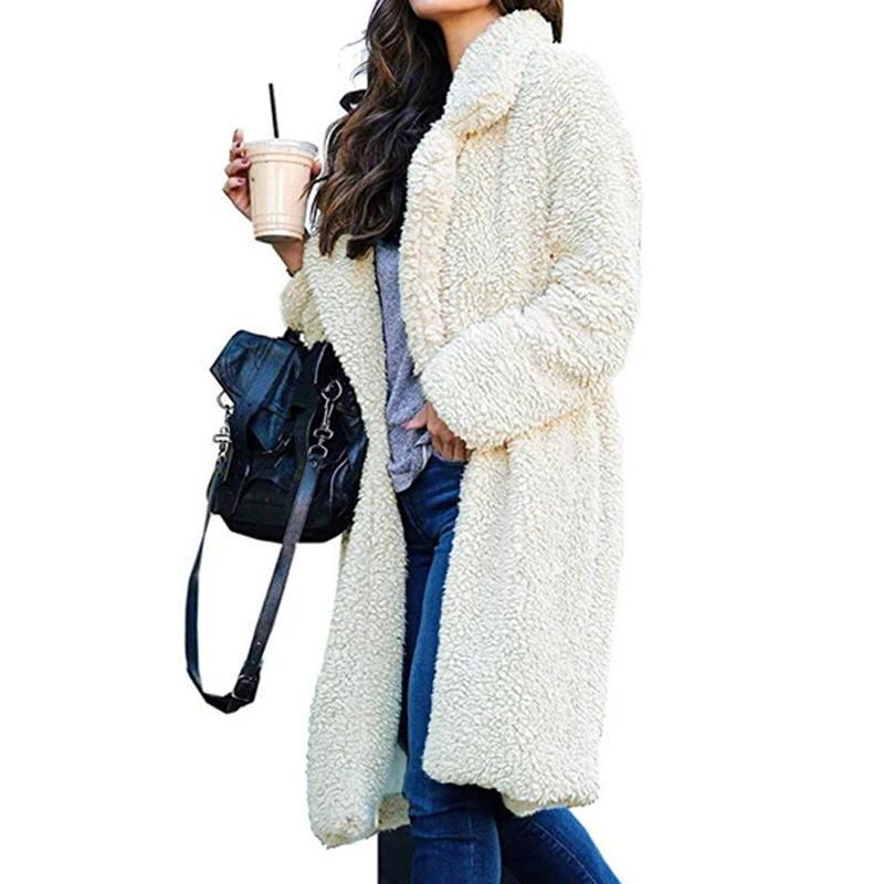 Long Fluffy Sherpa Coat Solid Teddy Bear Coats