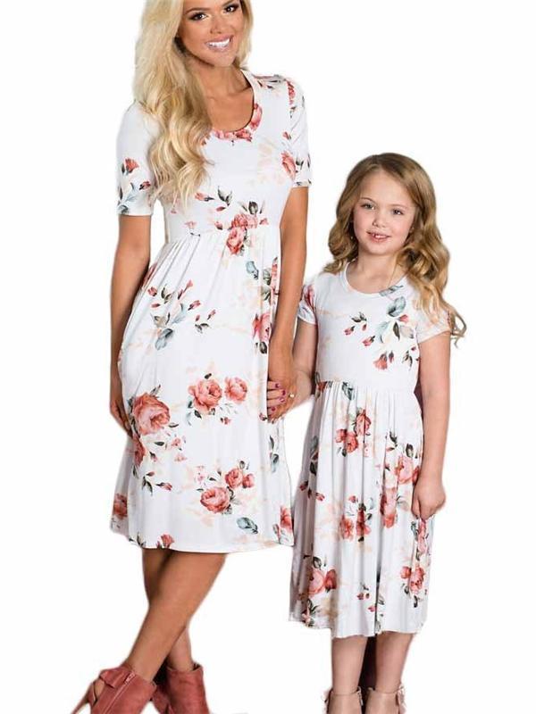 Floral Mommy And Me Matching Dresses