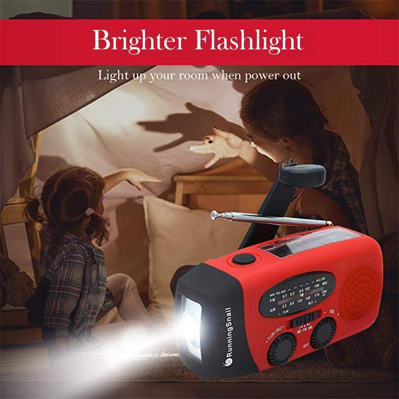 Solar Hand-cranked Radio with LED Flashlight