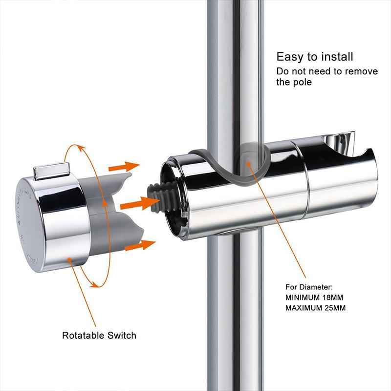 Adjustable Shower Head Holder For Slide Bar