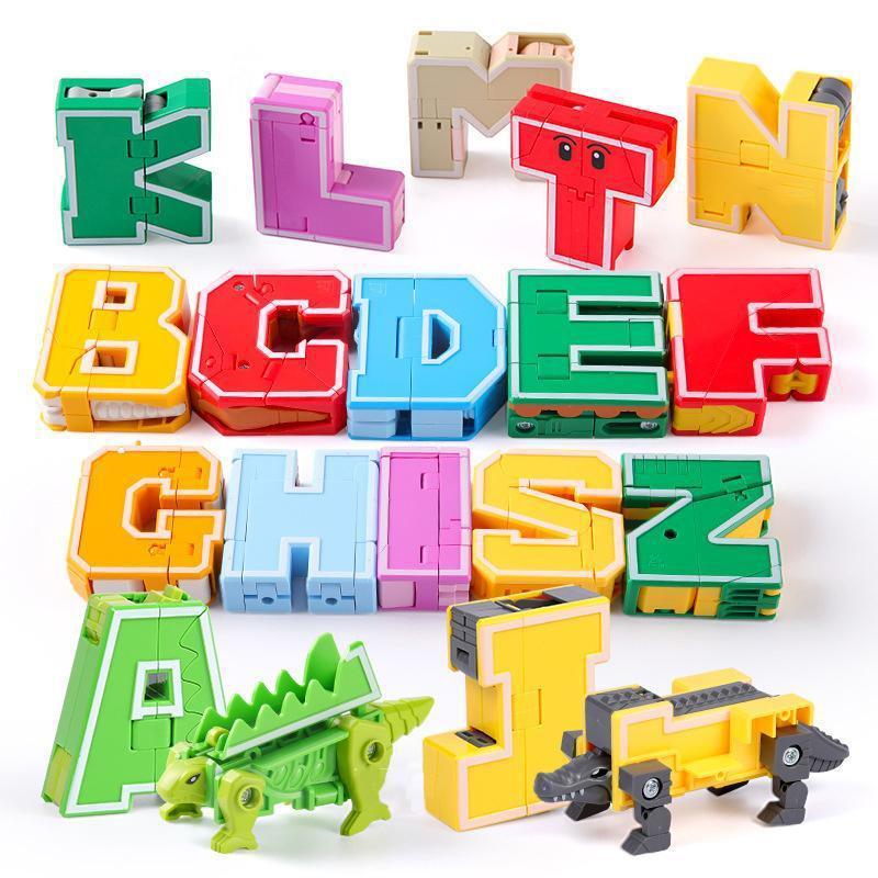 English Letters Deformed Dinosaur Toys