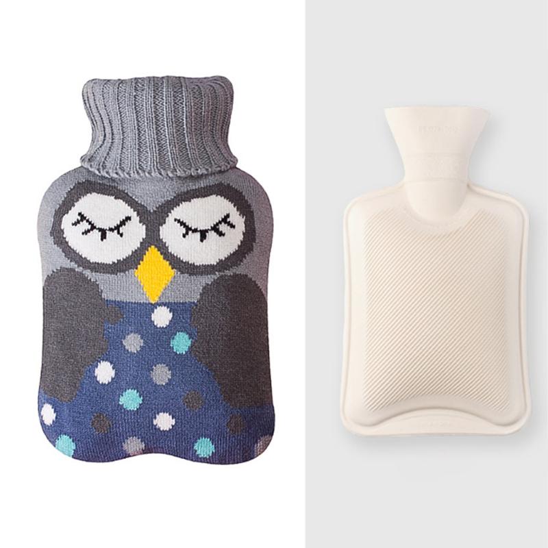 Rubber Hot Water Bottle with Knit Cover