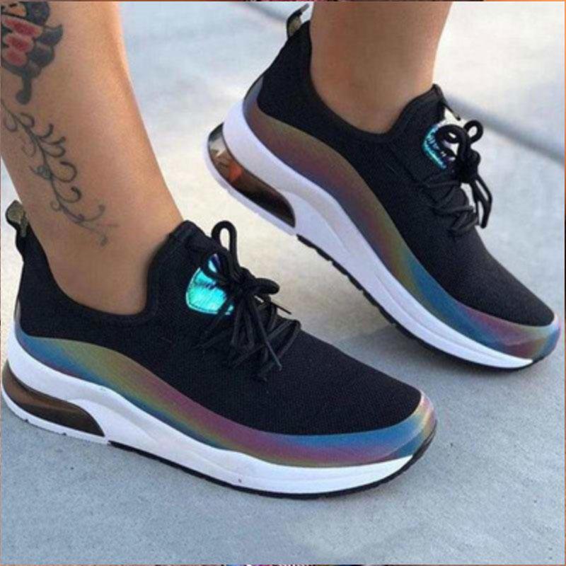 Colorblock Lace-up Breathable Sneakers