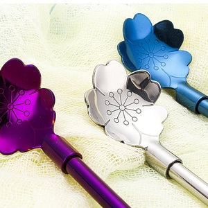 Flower-shaped Drinking Straw Spoon