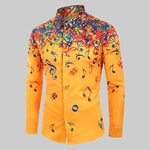 Colorful Music Notes Men's Shirt