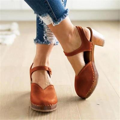 Fashion Retro Round Head With Sandals