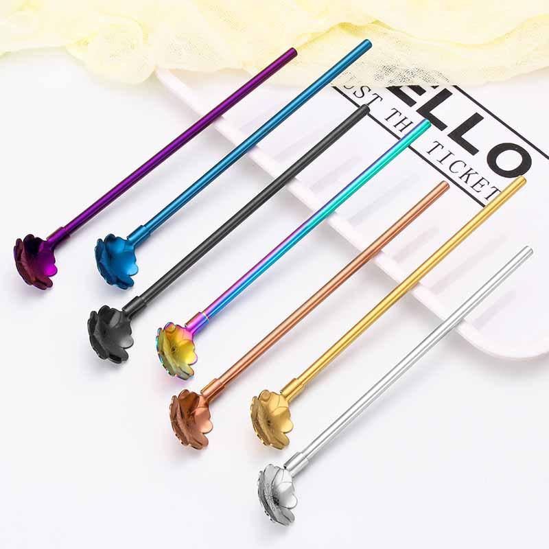 Flower-shaped Drinking Straw Spoon