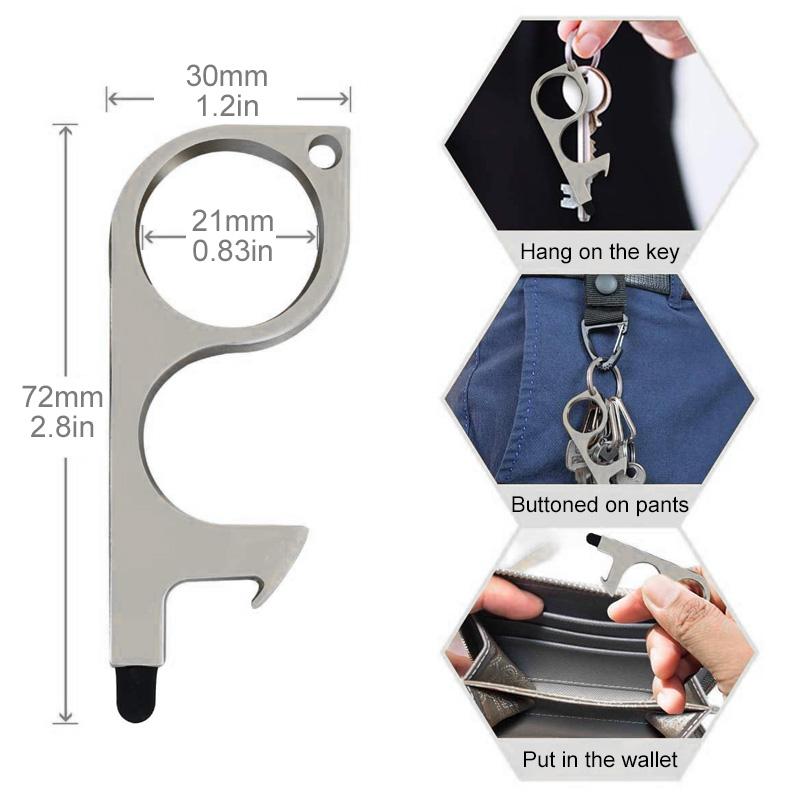 No Touch Door Opener Tools With Keychain Pendant