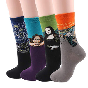 Classic Art Patterned Mid Socks