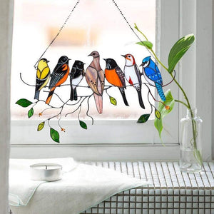 Stained Bird Window Hanging Suncatcher