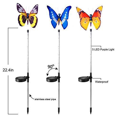 Solar Butterfly Stake Light, 3 Pack