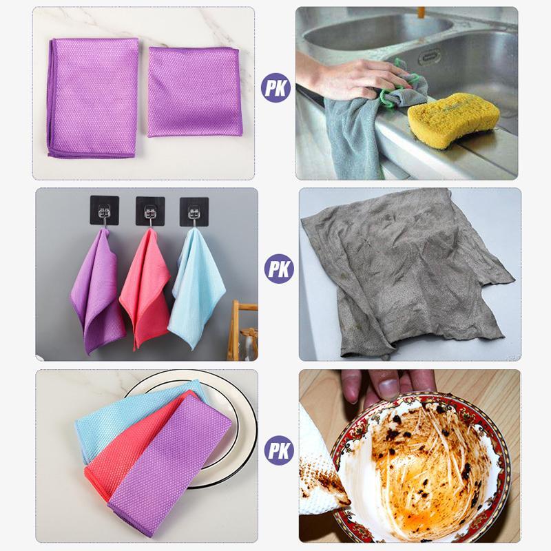 Fish Scale Microfiber Polishing Cleaning Cloth 5 Pcs