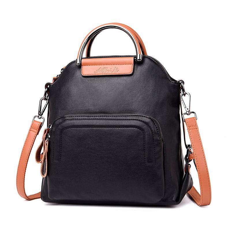 Dual-use Leather Backpack & Handbag