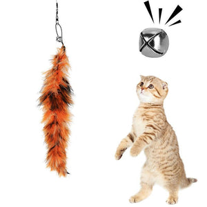 Feather Teaser Cat Toy Retractable Cat Feather Toy Wand