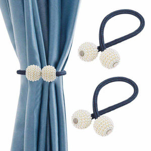 Hirundo Pearl Curtain Tiebacks with Strong Magnetic Clips, 2 pcs