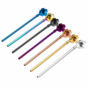 Flower-shaped Drinking Straw Spoon