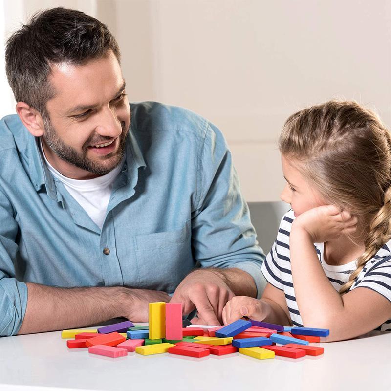 Colorful Domino Blocks Wooden Toys (120 PCs)